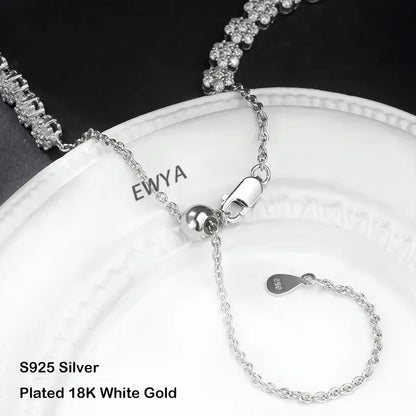 Flower GRA Certified Full 1.5/2.5/3mm D Color Moissanite Bracelet for Woman Men Silver 925 Diamond Hand Link Bracelets Gift