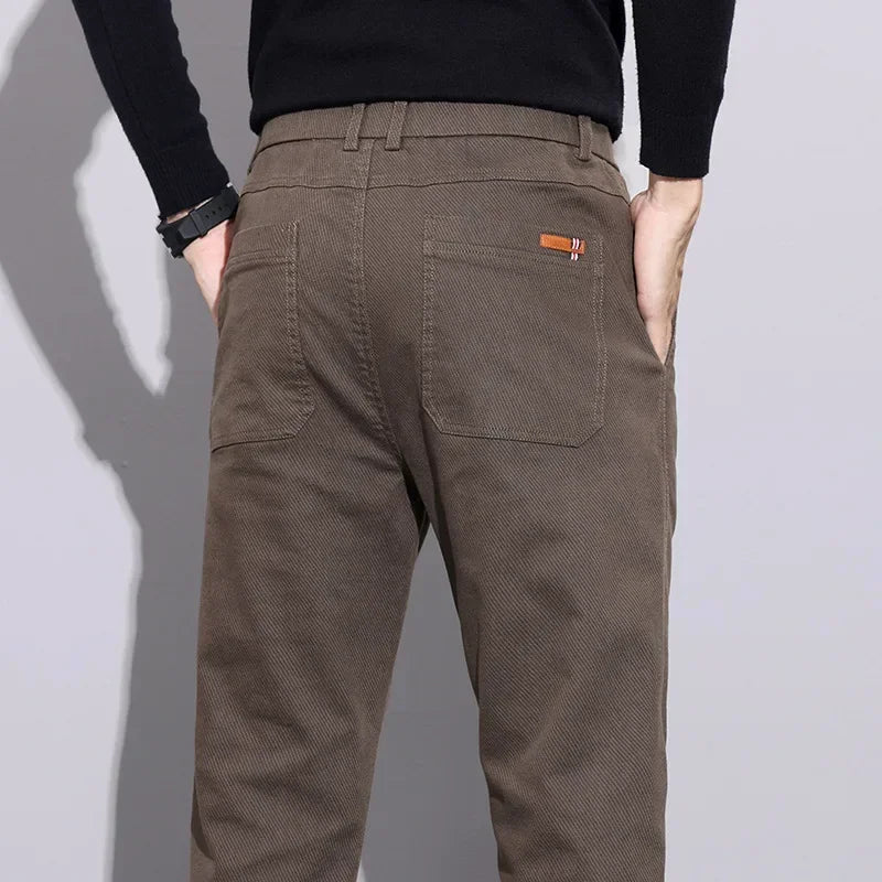 New Winter High-End Business Men's Suit Pants Autumn and Winter Slim Straight Casual Pants Versatile Fashion Trousers Korean