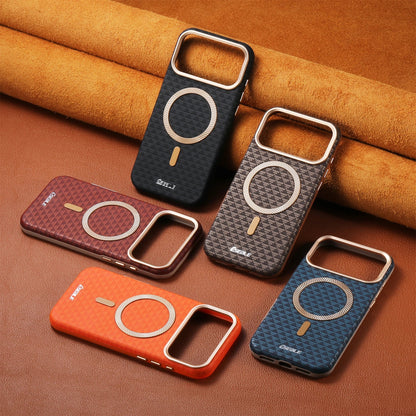 Leather Magnetic Phone Case For iPhone 17 16 15 14 13 Pro Max 17Pro 17Air Metal Lens Button Bumpe Cover