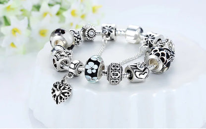 Queen Jewelry Charms Bracelet & Bangles With Queen Crown Beads Bracelet for Women PA1823
