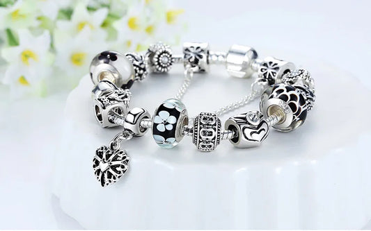 Queen Jewelry Charms Bracelet & Bangles With Queen Crown Beads Bracelet for Women PA1823