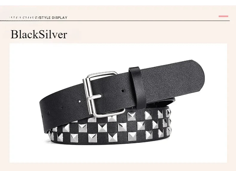 Width 3.8cm Hip-hop Punk Women's Belt Fashion Trend All-match Jeans Accessories Girdle Music Festival Y2k Girl Pu Waistband