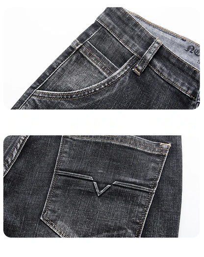 Autumn Winter New Business Men's Jeans Classic Fashion Stretch Washed Casual Denim Trousers Comfortable Straight Male pants