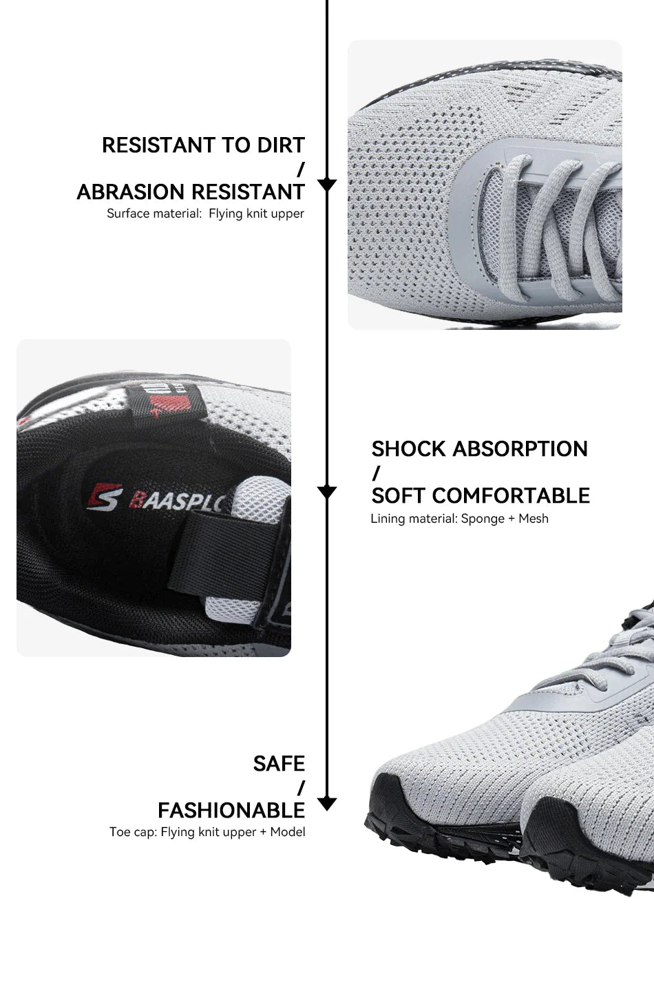 Running Shoes For Men Lightweight Sneakers Man Designer Mesh Sneaker Lace-Up Male Breathable Sports Tennis Shoe