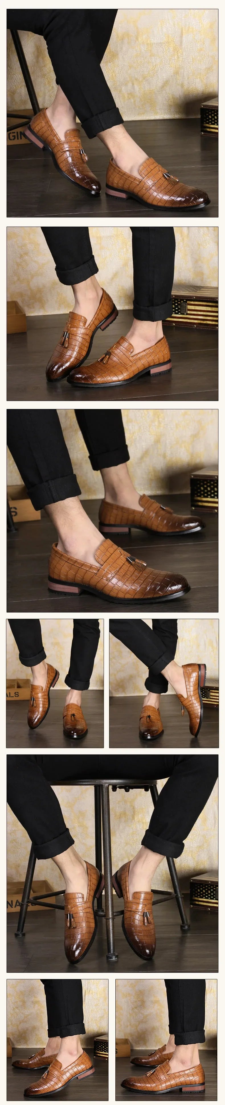 Luxury Formal Men's Dress Italian Designer Stylist Wedding Casual Business Patent Leather Loafers Oxfords Shoes for Men