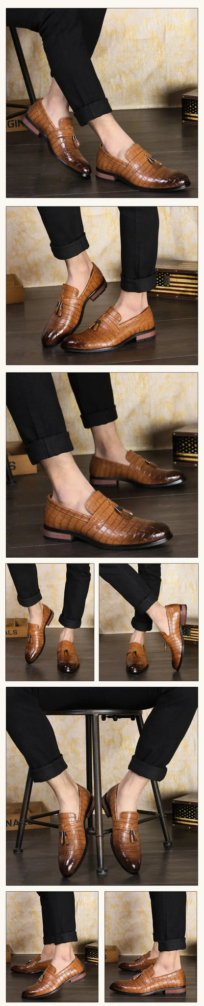 Luxury Formal Men's Dress Italian Designer Stylist Wedding Casual Business Patent Leather Loafers Oxfords Shoes for Men