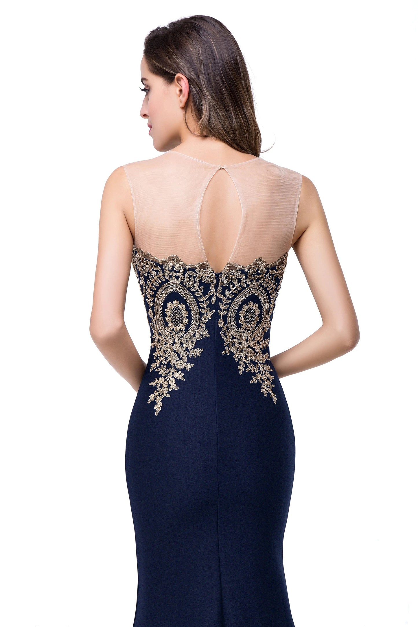 2024 Hot Sale Gold Appqulies Sweetheart Illusion Wedding Guest Gown Elegant Bridesmaid Dresses Maxi Floor Length Mermaid Gowns