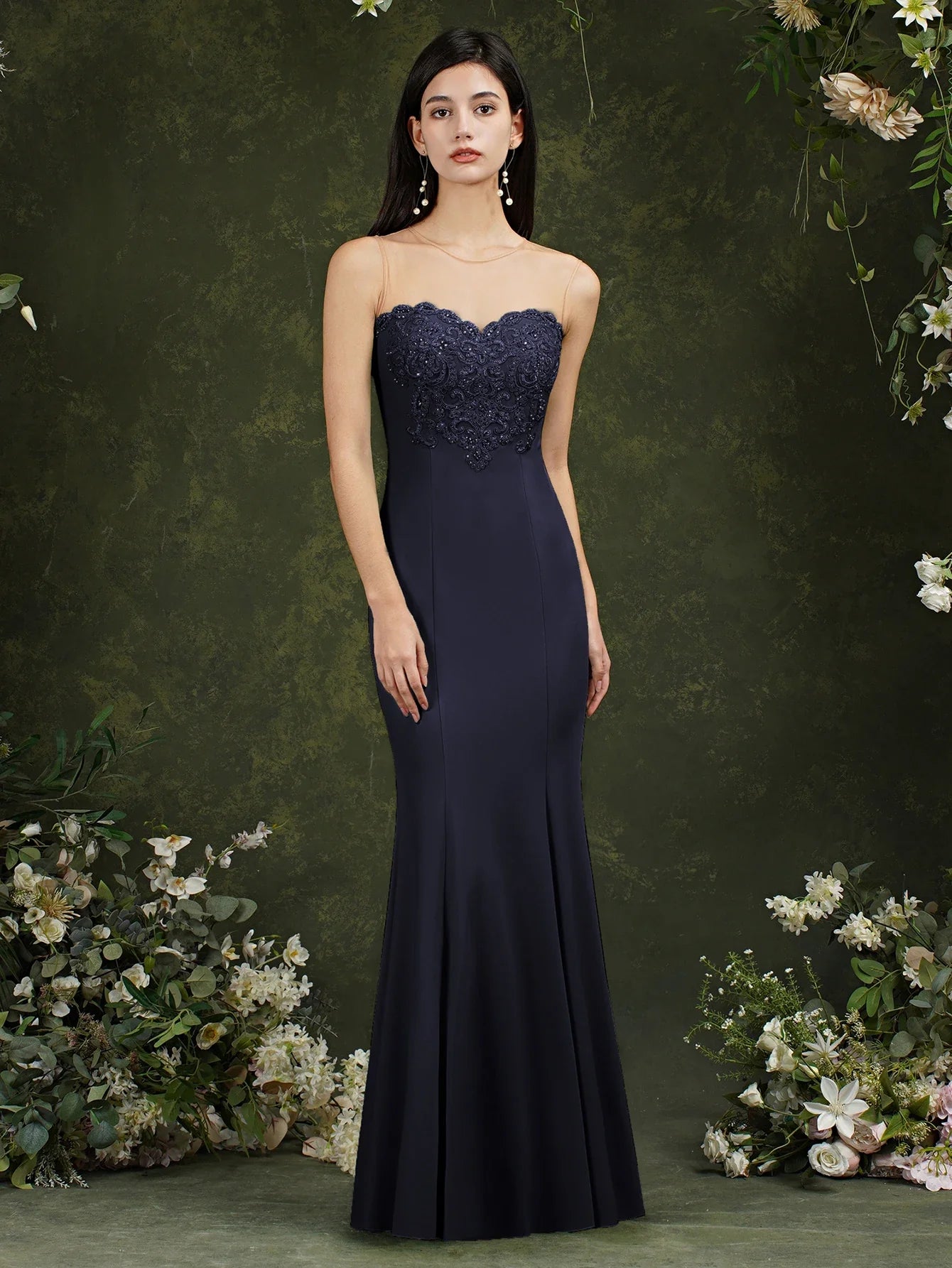 Women Mermaid Evening Dresses Mint Green Gold Appliqués Beads Sweetheart Illusion Backless Maxi Gowns Vestido de Festa