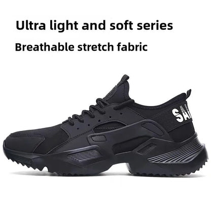 New Men's Summer Safety Work Shoes - Lightweight Soft Breathable Steel Toe Anti-Smash Anti-Puncture Footwear