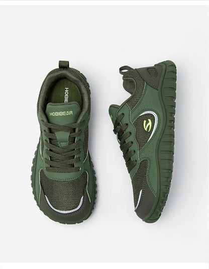 Unisex Wide Toe Sneakers Comfortable Walking Shoes Lace Up Outdoor Travel Breathable Sneakers