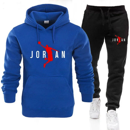 Fashionable men's sportswear set 2025 Spring and Autumn New outdoor men's casual pullover + jogging Pants two-piece set