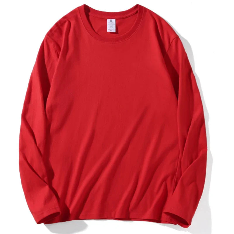 2026 Autumn Women Leisure Cotton Daily Long Sleeve Tops Lady Versatile Round Neck Baggy Clothes Female Concise Solid T-shirts