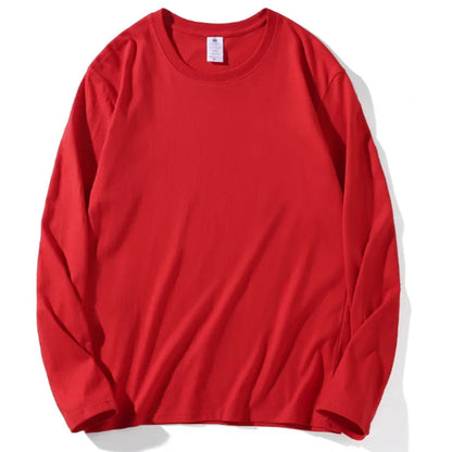 2026 Autumn Women Leisure Cotton Daily Long Sleeve Tops Lady Versatile Round Neck Baggy Clothes Female Concise Solid T-shirts
