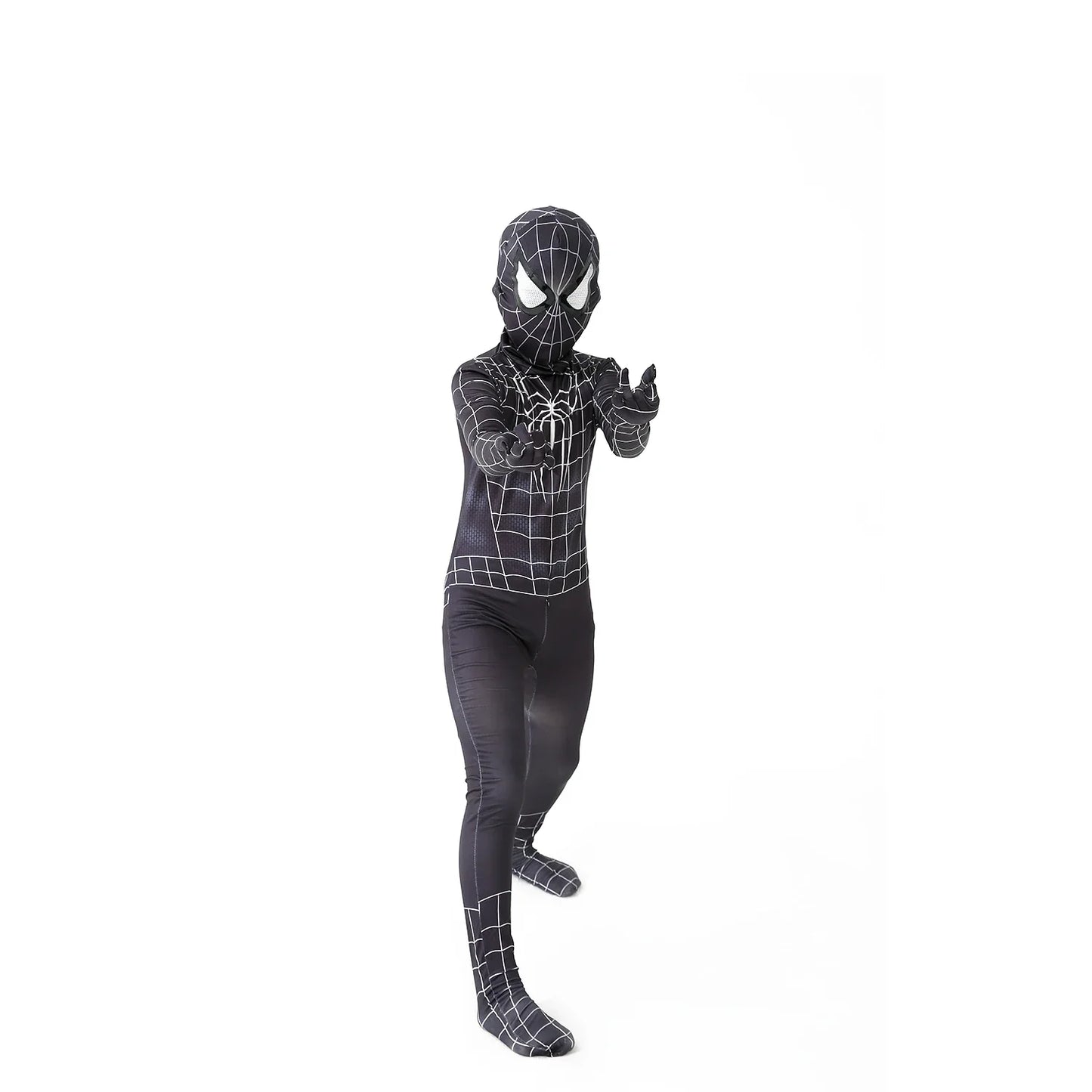 biack spider man  Superhero Costume Bodysuit for Spandex Zentai Halloween Cosplay Jumpsuit 3D Style