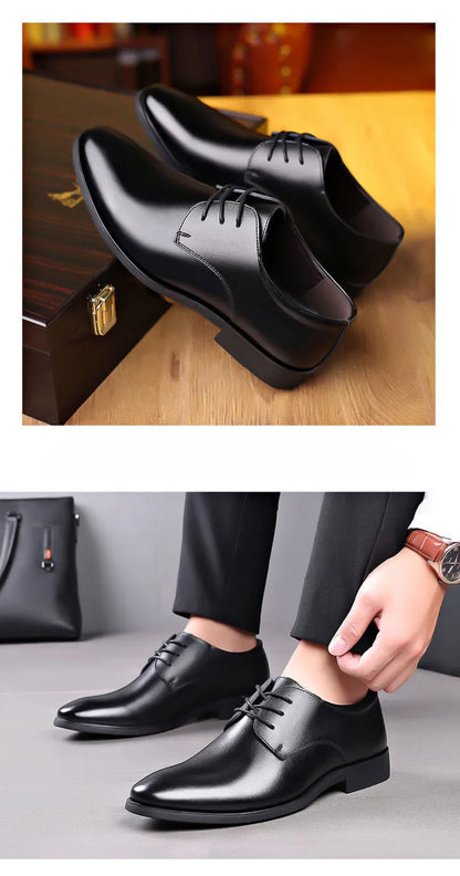 Lace Up Breathable In Summer Oxfords Shoes Social Shoe Male Pointed Toe Men's Formal Black 2025 Style Cheap Liquidation Official