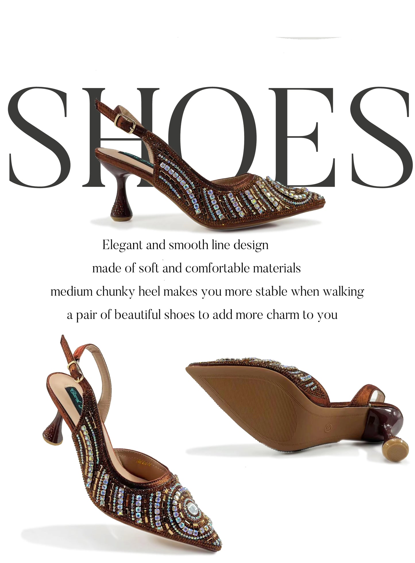 Elegant Nigerian Women's Royal Blue Only Shoes or with Rhinestone Handbag Set - Italian Design for Weddings