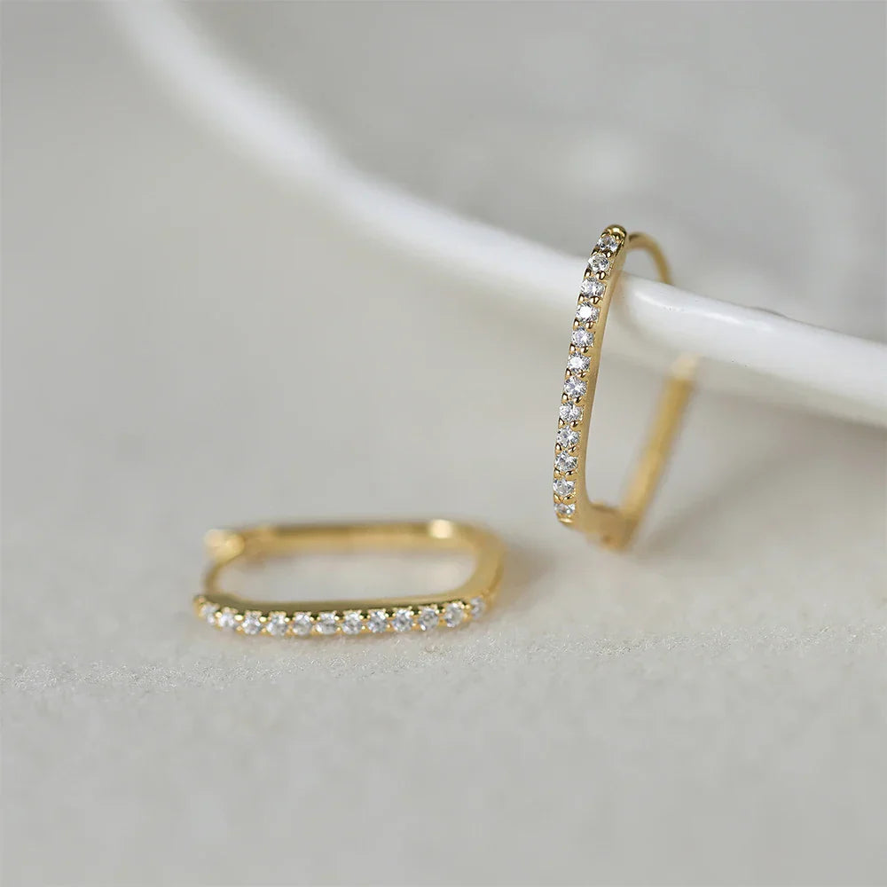 925 Sterling Silver Ear Buckle Snake Twisted Round Circle Microinlaid Zirconia Hoop Earrings For Women Pendientes Aro Rojos