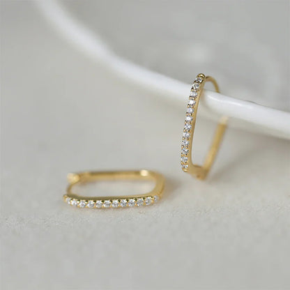 925 Sterling Silver Ear Buckle Snake Twisted Round Circle Microinlaid Zirconia Hoop Earrings For Women Pendientes Aro Rojos