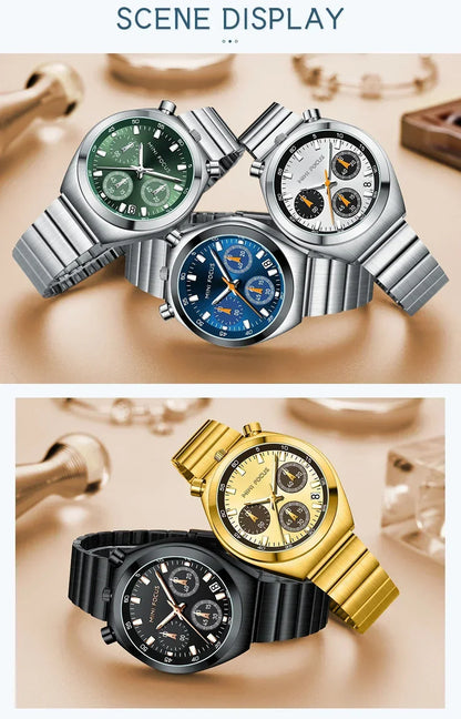 MINI FOCUS Multifunctional Panda Watch for Women Stainless Steel Casual Fashion Ladies Waterproof Quartz WristWatch Girl Gift