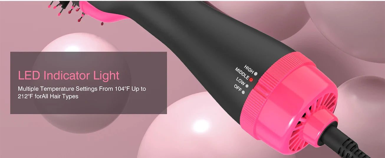 2 IN 1 One Step Hair Dryer and Volumizer Hair Straightener Hot Air Brush Hair Curler Hair Beauty and Health Styling