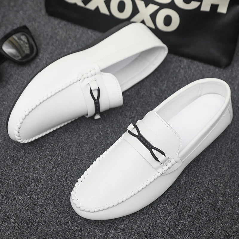 Mocassins Minimalistas Masculinos Sapatos Casuais de Couro Confortáveis Para Homens Sapatos de Condução Antiderrapantes Sapatos de Escritório Slip-on Tamanho Grande 46