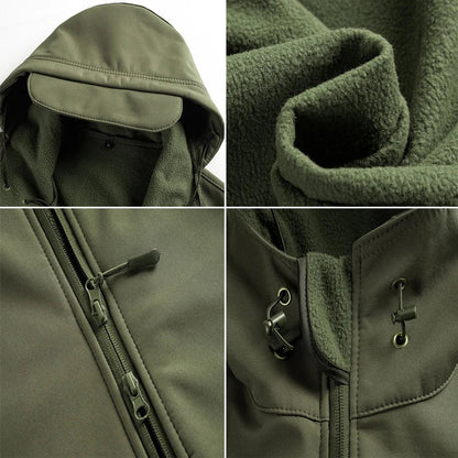 Autumn Winter Mens Army Tactical Jackets Men Softshell Warm Waterproof Action Jacket Men Mountain Ski Windbreaker Hooded Coats