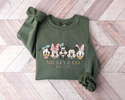 2026 Autumn Mickey Friends Peripheral Printed Hoodies Latest Fashion Sports Girls Spring Loose Couple Round-neck Hoodie