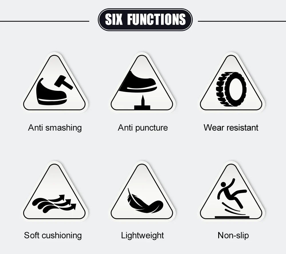 Men's Steel Head Safety Shoes Puncture And Smash Resistant Lightweight Sole Breathable Upper for Outdoor Workshop Work Shoes