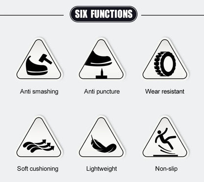 Men's Steel Head Safety Shoes Puncture And Smash Resistant Lightweight Sole Breathable Upper for Outdoor Workshop Work Shoes