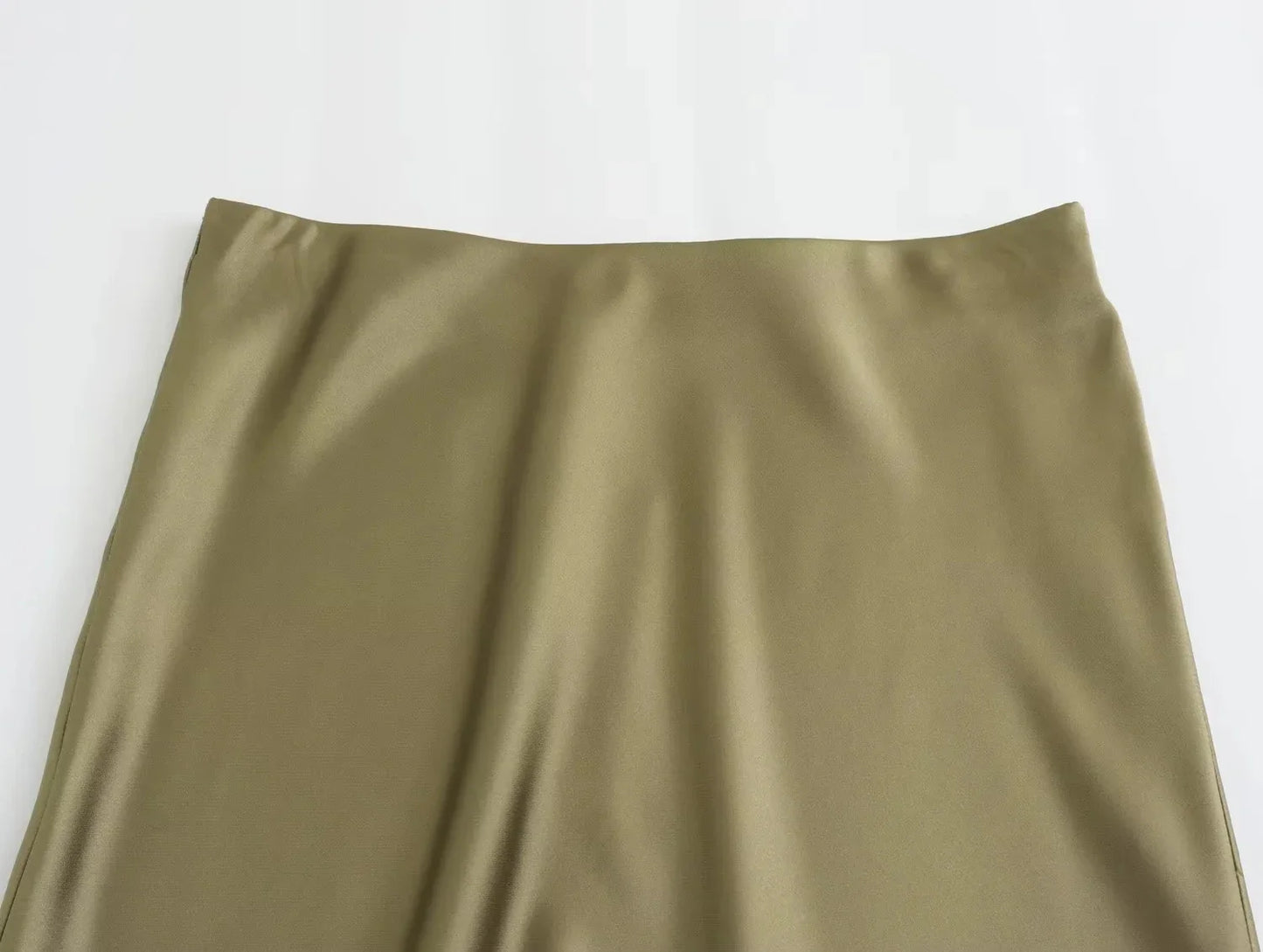 2024 Y2K Casual Women Long Skirt Spring Elastic High Waisted A-Line Casual Female Satin Skirts High Street Lady Skirts