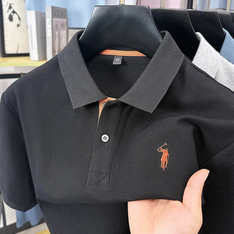 Luxury brand 100% cotton short sleeve polo shirt summer new trend Paul pony embroidery T-shirt business golf casual men's wear