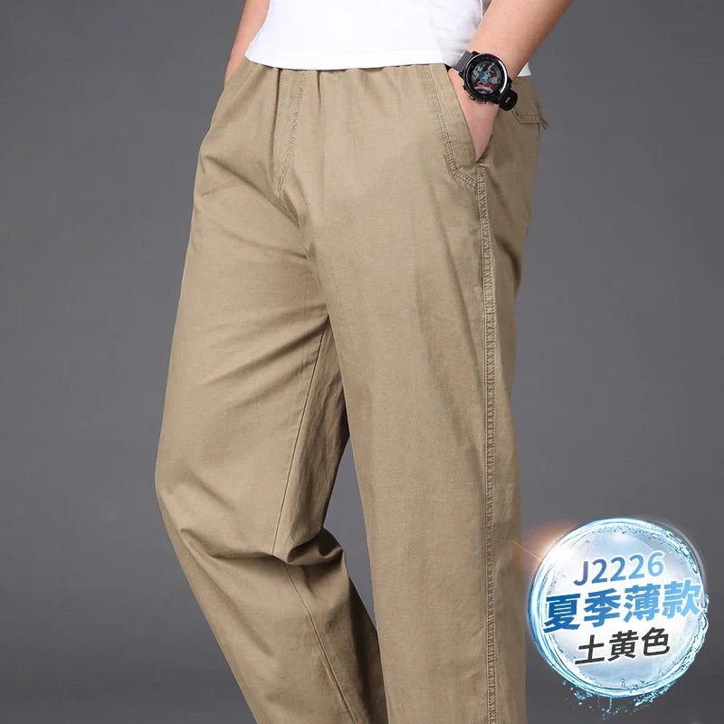 Explosions men's overalls casual pants cotton loose summer thin fashion long pants men's pants.