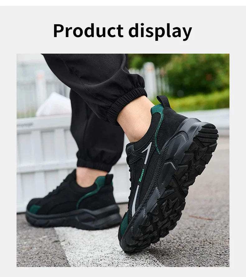New safety shoes, puncture resistant work shoes, fashionable safety shoes, men's protective shoes, work boots