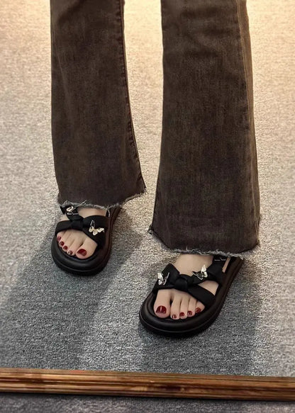 New Arrival Kids Sandals Children's Design Hollow-out Casual Sandals Soft Flat Strappy Sandals Girls Cute Bowknot Beach Shoes