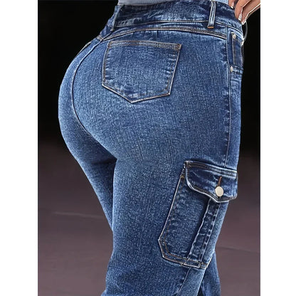 Women's Distressed Stretch Cropped Denim Jeans