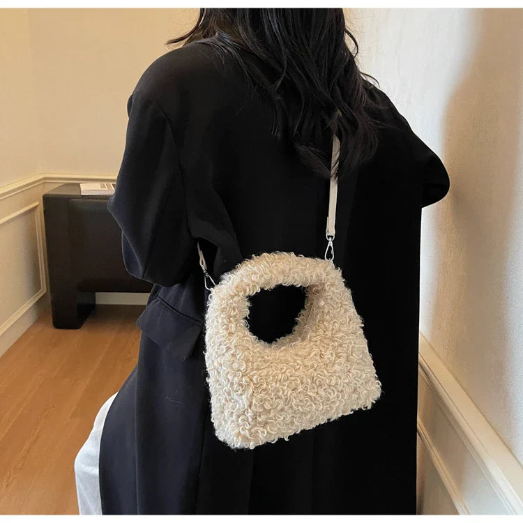 Plush Sweet Shoulder Bags for Women Cute Autumn and Winter 2025 New Versatile Fashion Large Capacity Women's Handbags