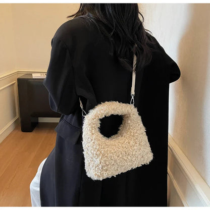 Plush Sweet Shoulder Bags for Women Cute Autumn and Winter 2025 New Versatile Fashion Large Capacity Women's Handbags