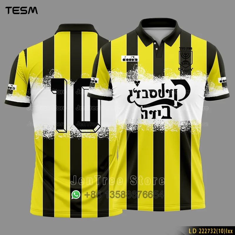 Summer Sports POLO Shirt Men Casual Short Sleeve Lapel Printed T-shirt Striped Retro Fashion Top Outdoor Team Breathable POLO