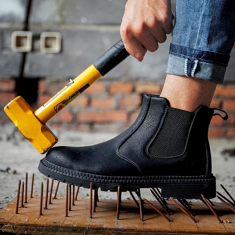 Anti Smashing Anti Piercing Steel Toe Boots Combat Anti Splashing Anti Slip Oil Wear Resistant Durable Labor Protection Shoes