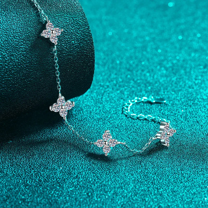 3mm 2cttw Certified Moissanite Bracelets for Women Sparkling Luxury Chain Sterling Silver 925 Jewelry Birthday Gift