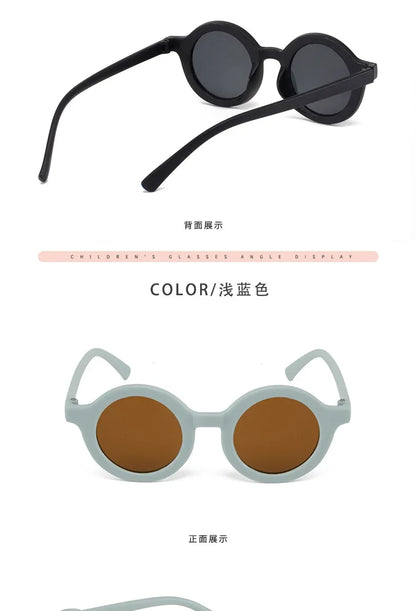 Children's sunglasses, inset style  round frame, 1-7 year old baby sunglasses, sun shading, sun protection