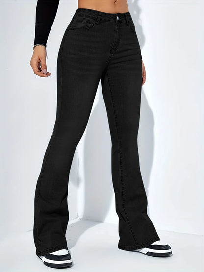 Women's jeans high waist stretch comfortable flared pants Denim pants