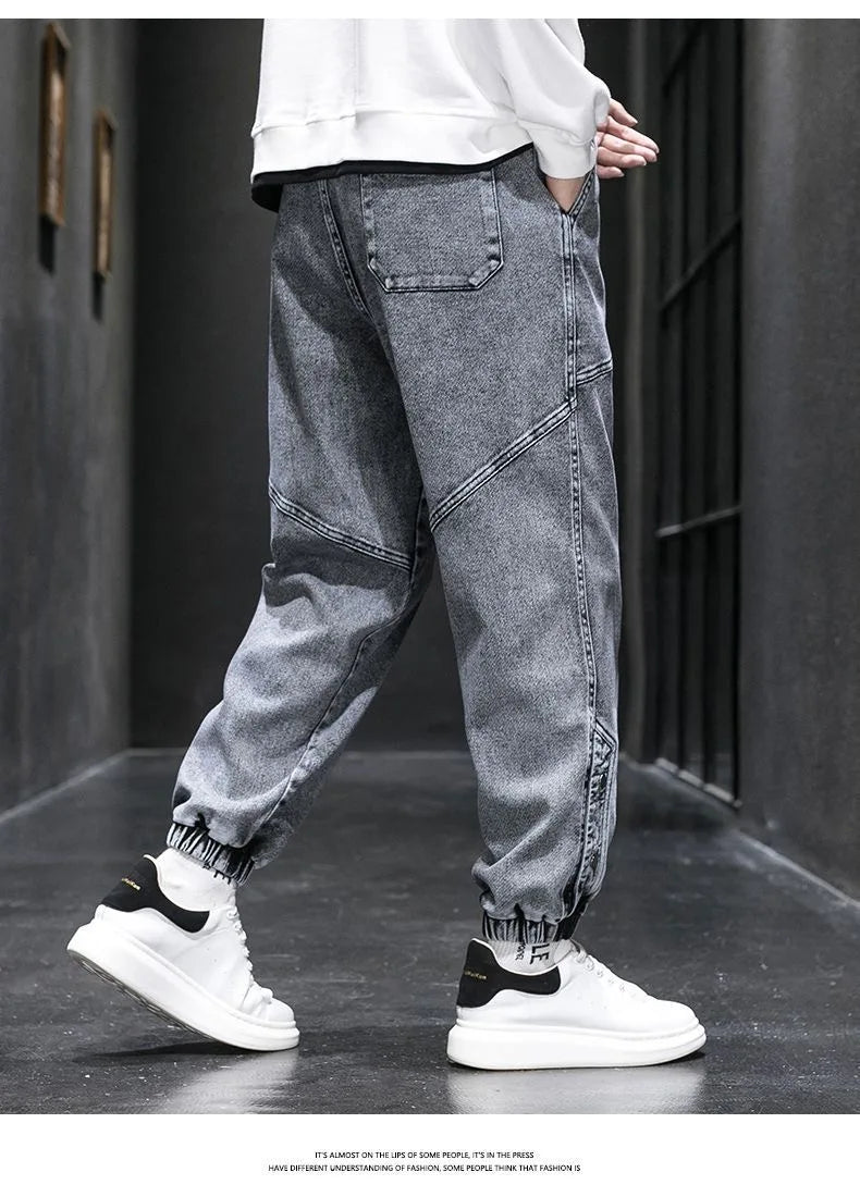 Spring and Autumn New Classic American Retro Loose Tight Leg Pants for Men's Casual Sports Large Size High Quality Jeans