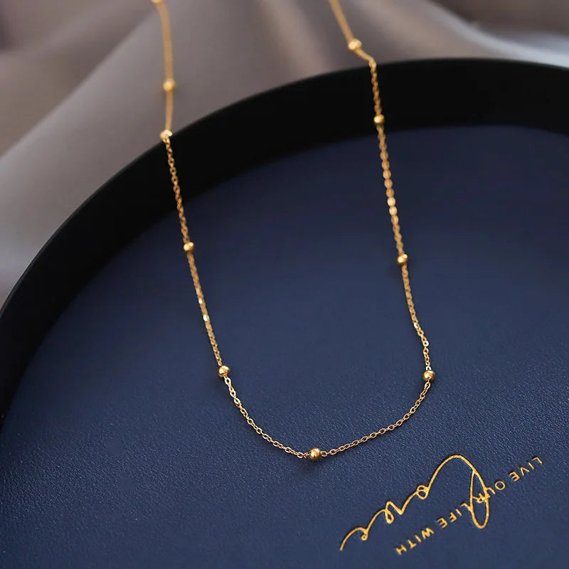 316L Stainless Steel Simple Heart Love Circular Tassel Necklace Lady Trend Fashion Clavicle Chain Jewelry Glamorous Gift