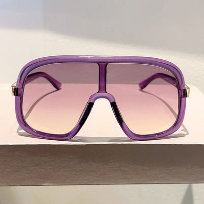 New Big Frame Sunglasses Women Men Luxury Goggle One Piece Sun Glasses Female Vintage Brand Designer Punk Shades UV400 Eyewear