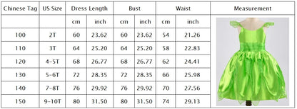 Elf Fancy Costume Cosplay Girls Halloween Pixie Fairy Disguise Kids Tinkerbel Dress up Carnival Pageant Princess Frock Sundress