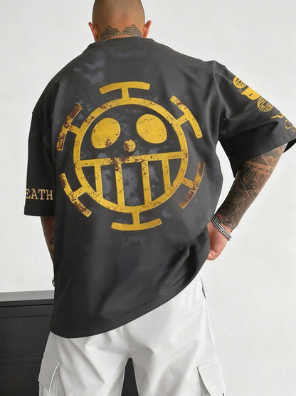 Plus Size T-shirt for Men and Women 2025 Summer New Anime Peripheral Harajuku Loose Casual Family Short Sleeved Top