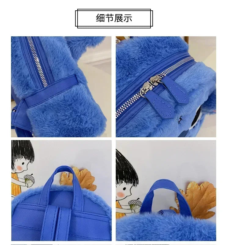 high-quality sewn plush backpack cartoon fashion 3D mini women's backpack large capacity cute children's school bag