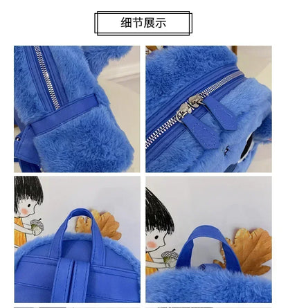 high-quality sewn plush backpack cartoon fashion 3D mini women's backpack large capacity cute children's school bag
