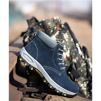 Men's Work Safety Boots High Top Anti-Smash Puncture Resistant Anti-Scald Welding Shoes Indestructible Comfortable Safety Shoes